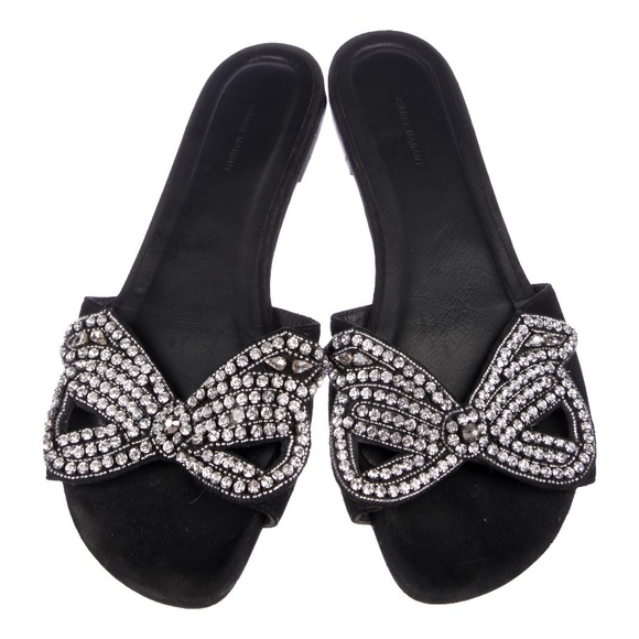 Isabel Marant Jelson Embellished Suede Bow Sandals - Picture 3 of 4